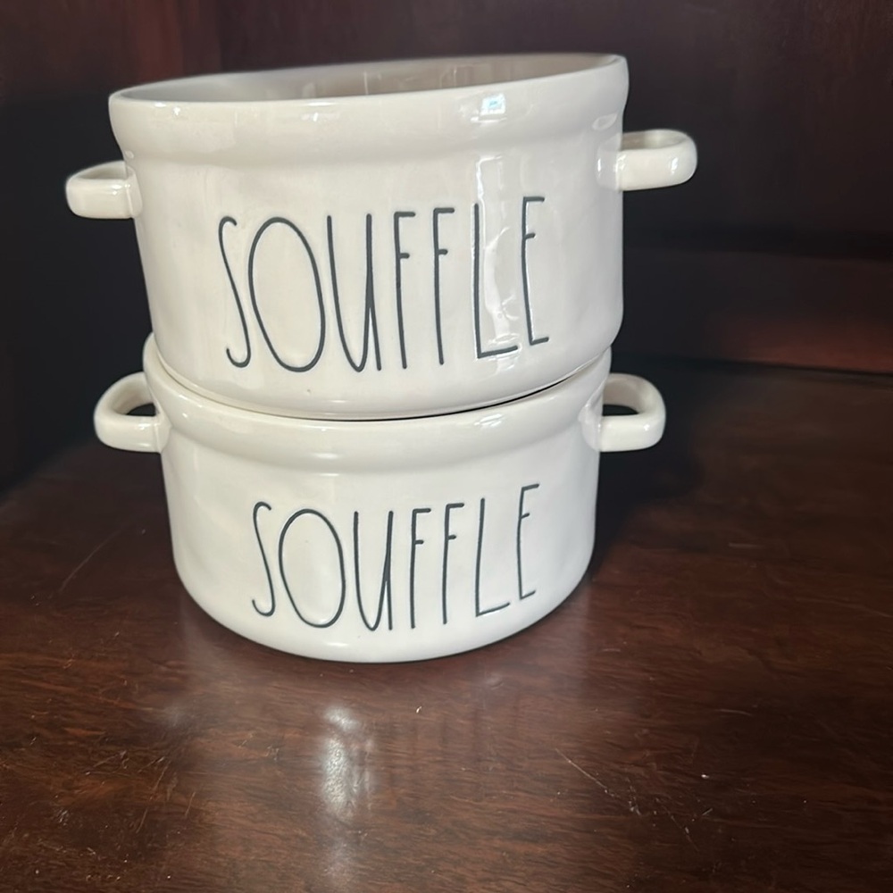 Rae Dunn SOUFFLE Dish x2